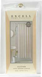 Excell  70 in. H x 72 in. L White  Shower Curtain 