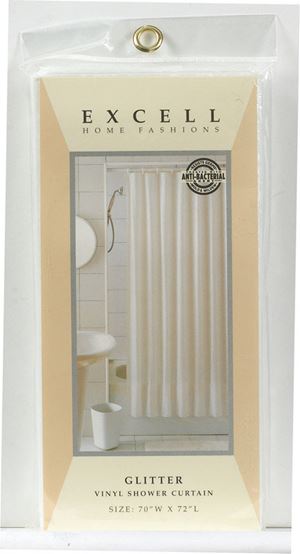 Excell  70 in. H x 72 in. L White  Shower Curtain