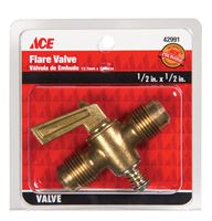 Ace  1/2 in. Dia. x 1/2 in. Dia. Brass  Flair Valve 