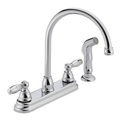Peerless Apex Two Handle Chrome Kitchen Faucet Side Sprayer Included 