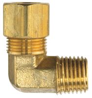 JMF 1/4 in. Dia. x 1/8 in. Dia. Compression To MPT To Compression 90 deg. Yellow Brass Elbow 