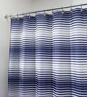 InterDesign  72 in. H x 72 in. L Navy  Stripes  Shower Curtain 