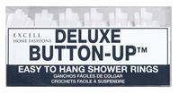 Excell  Deluxe Button-Up  Shower Curtain Rings  1-5/8 in. L Plastic  12 pk 