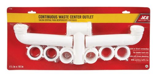 Ace 1-1/2 in. Dia. x 1-1/2 in. Dia. x 16 in. L Slip To Slip Plastic Continuous Waste Connector 