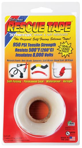 Rescue Tape  1 in. W x 12 ft. L Silicone Tape  Clear