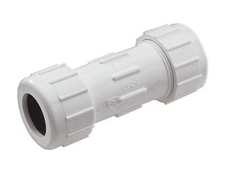 King Brothers Inc.  1-1/4 in. Dia. x 1-1/4 in. Dia. PVC  Lead-Free  Compression Coupling 