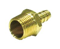 JMF Brass Hose Connector 3/8 in. Hose Barb Dia. x 1/4 in. MPT Dia. Yellow 1 pk 