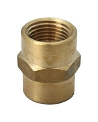 JMF 1/2 in. Dia. x 1/4 in. Dia. FPT To FPT Yellow Brass Reducing Coupling 