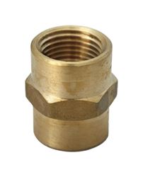 JMF 1/2 in. Dia. x 3/8 in. Dia. FPT To FPT Yellow Brass Reducing Coupling 