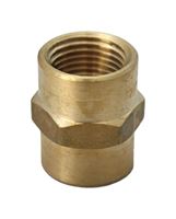 JMF 3/4 in. Dia. x 1/2 in. Dia. FPT To FPT Yellow Brass Reducing Coupling 