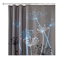 InterDesign  72 in. H x 72 in. L Gray  Thistle  Shower Curtain 