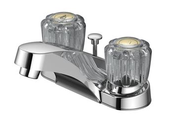 OakBrook  Washerless Cartridge  Two Handle  Lavatory Pop-Up Faucet  4 in. Chrome 