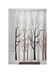 InterDesign  72 in. H x 72 in. L Gray and Black  Bare Trees  Shower Curtain 