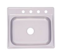 Kindred Satin Stainless Steel Top Mount 25 in. W x 22 in. L Kitchen Sink Stainless Steel 