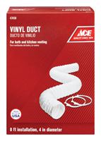 Ace  4 in. Dia. x 8 ft. L Vent Duct  White 