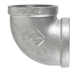 B & K 1 in. Dia. x 1 in. Dia. FPT To FPT 90 deg. Galvanized Malleable Iron Elbow 