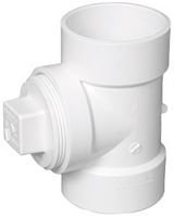 Charlotte Pipe 3 in. Dia. x 3 in. Dia. x 3 in. Dia. Hub To Hub To FPT PVC Cleanout Tee 