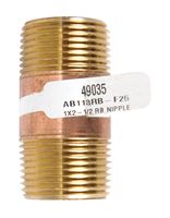 JMF 2-1/2 in. 1 MPT To MPT 1 in. Dia. Brass Pipe Nipple 