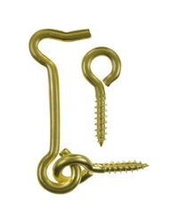 Ace  5/32  2 in. L Solid Brass  Brass  Hook and Eyes  1 pk 