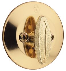 Kwikset  Polished Brass  Deadbolt  1-3/4 in. For Interior and Exterior Doors Key: 663 3 CP  Grade 3 