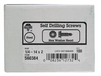 Hillman  Hex Washer  Hex Drive  Self Drilling Screws  Steel  1/4-14   x 2 in. L 100 per box 