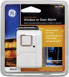 GE Indoor Magnetic Window Alarm Battery  120 dB 2.5 in. x 1.5 in. x 0.75 in. Clamshell 