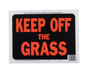 Hy-Ko  English  9 in. H x 12 in. W Plastic  Sign  Keep off the Grass 