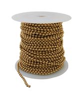 Hy-Ko Products Brass 1/8 in. Dia. Beaded Chain Yellow 