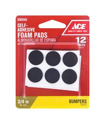 Ace  Foam  Round  Non-Skid Pads  Black  3/4 in. W 12 pk 