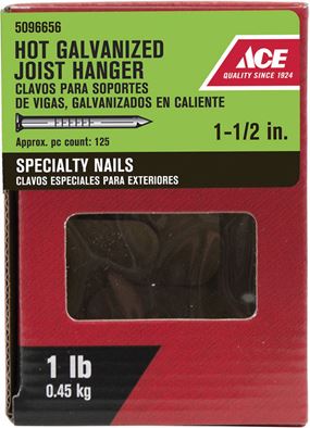 Ace  Round  1-1/2 in. L Joist Hanger  Nail  Hot-Dipped Galvanized  Steel  1 lb.