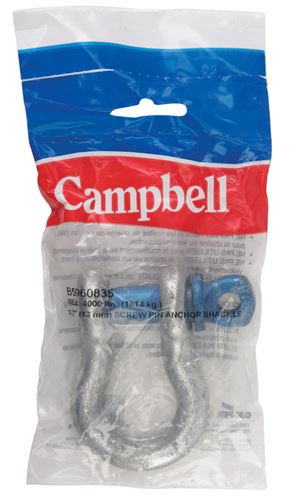Campbell Chain  Galvanized  Forged Steel  Anchor Shackle  Silver  3-1/4 ton 1 pk