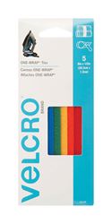 Velcro  One-Wrap  Strap  8 in. L x 1/2 in. W Assorted  5 pk 