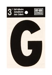 Hy-Ko  Self-Adhesive  Black  3 in. Vinyl  Letter  G 