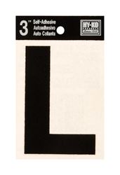 Hy-Ko  Self-Adhesive  Black  3 in. Vinyl  Letter  L 
