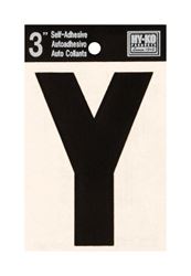 Hy-Ko  Self-Adhesive  Black  3 in. Vinyl  Letter  Y 