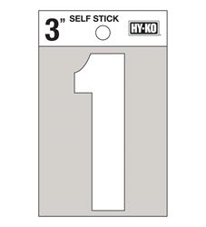 Hy-Ko  Self-Adhesive  White  Reflective Vinyl  Number  1  3 in. 
