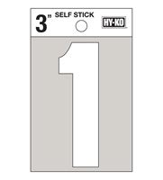 Hy-Ko Self-Adhesive White Reflective Vinyl Number 1 3 in. 