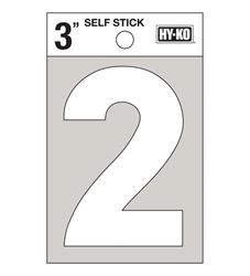 Hy-Ko  Self-Adhesive  White  3 in. Reflective Vinyl  Number  2 