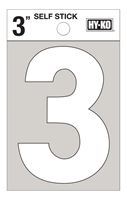 Hy-Ko Self-Adhesive White 3 in. Reflective Vinyl Number 3 