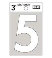 Hy-Ko Self-Adhesive White 3 in. Reflective Vinyl Number 5 