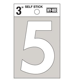 Hy-Ko  Self-Adhesive  White  3 in. Reflective Vinyl  Number  5