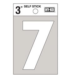 Hy-Ko  Self-Adhesive  White  3 in. Reflective Vinyl  Number  7 