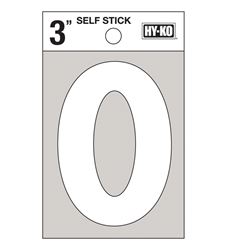 Hy-Ko  Self-Adhesive  White  3 in. Reflective Vinyl  Number  0 