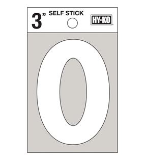 Hy-Ko  Self-Adhesive  White  3 in. Reflective Vinyl  Number  0