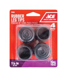 Ace  Rubber  Round  Leg Tip  Black  1-1/8 in. W 4 pk 