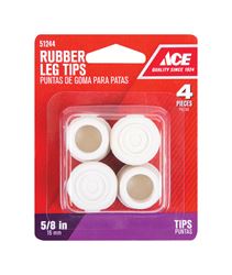 Ace  Rubber  Round  Leg Tip  Off-White  5/8 in. W 4 pk 