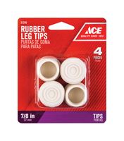 Ace  Rubber  Round  Leg Tip  Off-White  7/8 in. W 4 pk 
