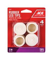 Ace  Rubber  Round  Leg Tip  Off-White  1 in. W 4 pk 