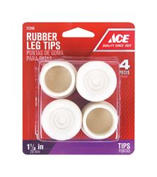 Ace  Rubber  Round  Leg Tip  Off-White  1-1/8 in. W 4 pk 