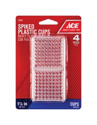 Ace  Plastic  Square  Spiked Caster Cup  Clear  1-7/8 in. W x 1-7/8 in. L 4 pk 